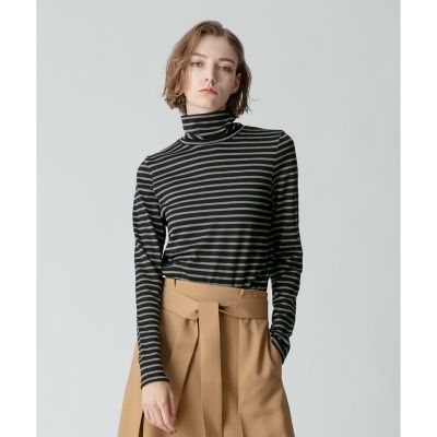 ＜allureville (Women)＞ウールボーダータートルプルオーバー