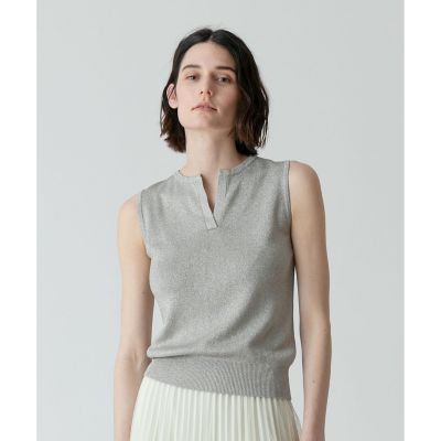 ＜allureville (Women)＞ラメ総針スキッパープルオーバー