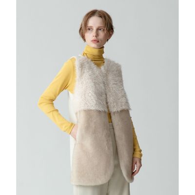 美品 allureville アルアバイル フェイクファーコンビニットジレ フェイクファーコンビニットジレ|allureville OFFICIAL SITE