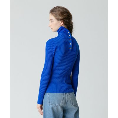 釦ディティール2WAY ネックリブプルオーバー | allureville (Women