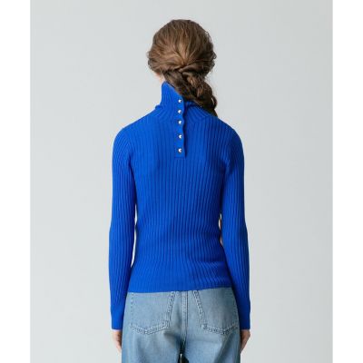 釦ディティール2WAY ネックリブプルオーバー | allureville (Women