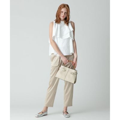 【ＬＯＲＩＳＴＥＬＬＡ　ｐｅｒ　ａｌｌｕｒｅｖｉｌｌｅ】バンブーハンドルフロントステッチバッグ