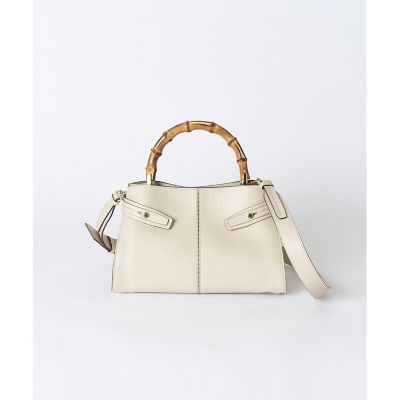 【ＬＯＲＩＳＴＥＬＬＡ　ｐｅｒ　ａｌｌｕｒｅｖｉｌｌｅ】バンブーハンドルフロントステッチバッグ