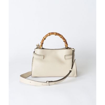 【ＬＯＲＩＳＴＥＬＬＡ　ｐｅｒ　ａｌｌｕｒｅｖｉｌｌｅ】バンブーハンドルフロントステッチバッグ