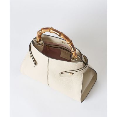 【ＬＯＲＩＳＴＥＬＬＡ　ｐｅｒ　ａｌｌｕｒｅｖｉｌｌｅ】バンブーハンドルフロントステッチバッグ