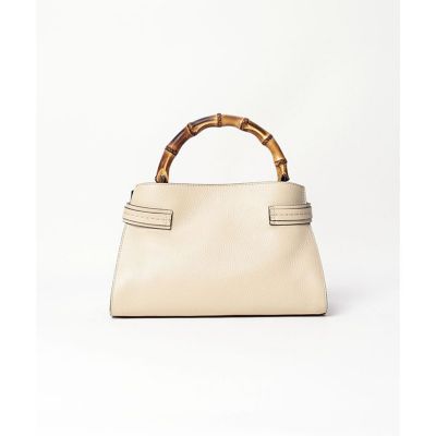 【ＬＯＲＩＳＴＥＬＬＡ　ｐｅｒ　ａｌｌｕｒｅｖｉｌｌｅ】バンブーハンドルフロントステッチバッグ