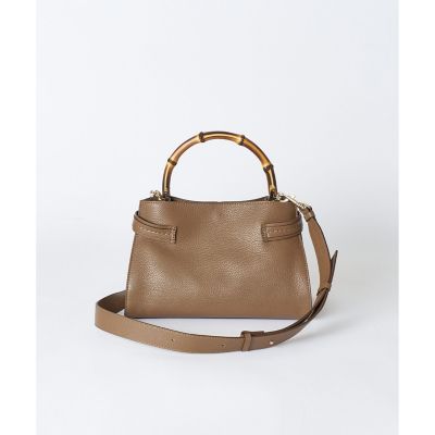 【ＬＯＲＩＳＴＥＬＬＡ　ｐｅｒ　ａｌｌｕｒｅｖｉｌｌｅ】バンブーハンドルフロントステッチバッグ