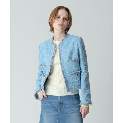 ＜allureville (Women)＞【セットアップ対応商品】ジオリカラメツイード４ポケットジャケット