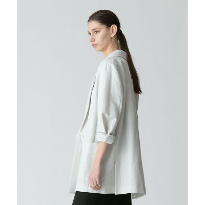 リネン混スラブビックショルダージャケット