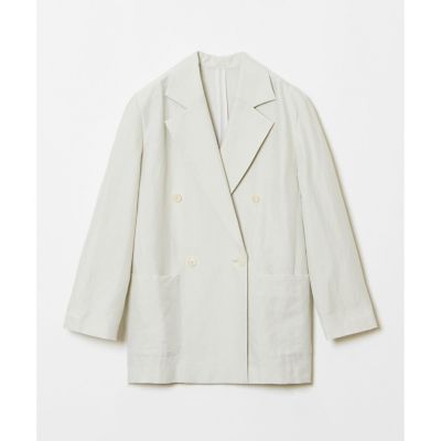 リネン混スラブビックショルダージャケット