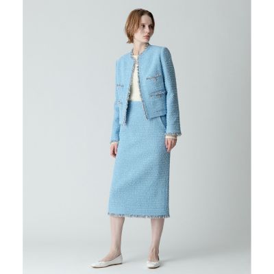 【セットアップ対応商品】ジオリカラメツイードハイウエストタイトスカート