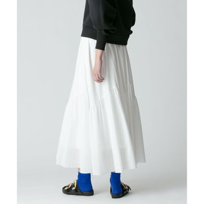 新品タグ付き allureville シルク コットン ギャザー フレアスカート ◇バイヤス切替ギャザースカート | allureville (Women