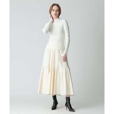 新品タグ付き allureville シルク コットン ギャザー フレアスカート ◇バイヤス切替ギャザースカート | allureville (Women