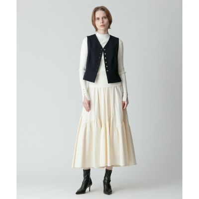 新品タグ付き allureville シルク コットン ギャザー フレアスカート ◇バイヤス切替ギャザースカート | allureville (Women