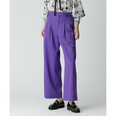 ウールチノサイドドロストワイドパンツ