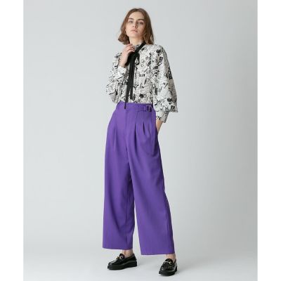 ウールチノサイドドロストワイドパンツ