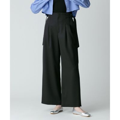 ウールチノサイドドロストワイドパンツ