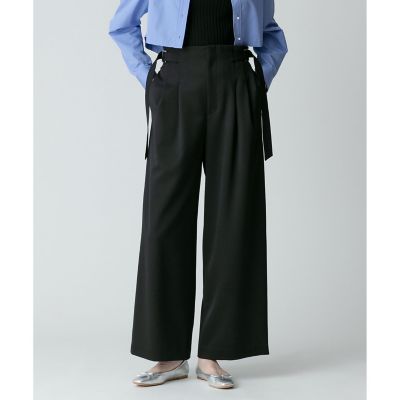 ウールチノサイドドロストワイドパンツ