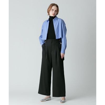 ウールチノサイドドロストワイドパンツ