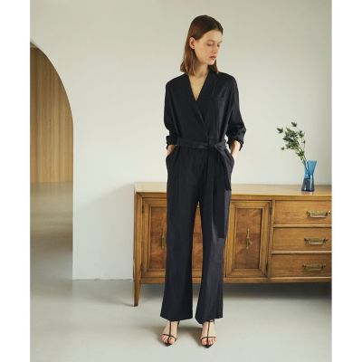 ＜allureville (Women)＞リネンコンジャンプスーツ