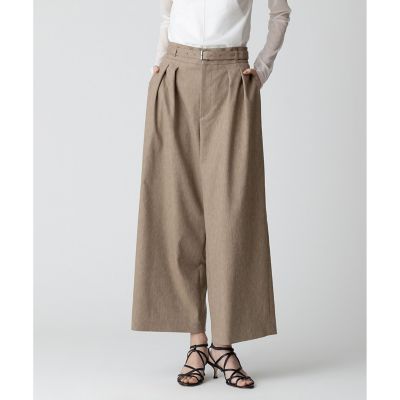 【セットアップ対応可能】リネン混ツイルアンクルタックパンツ
