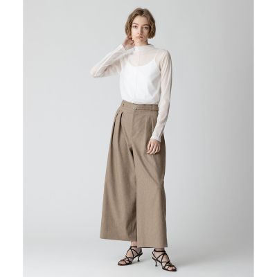 【セットアップ対応可能】リネン混ツイルアンクルタックパンツ