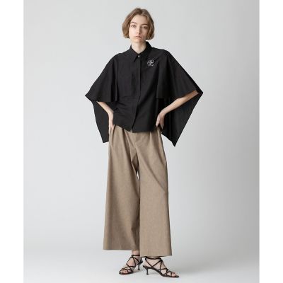 【セットアップ対応可能】リネン混ツイルアンクルタックパンツ