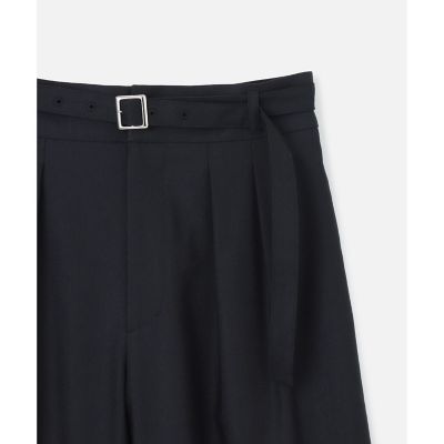 【セットアップ対応可能】リネン混ツイルアンクルタックパンツ
