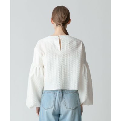 ラメジャガードボリュームスリーブブラウス | allureville (Women 
