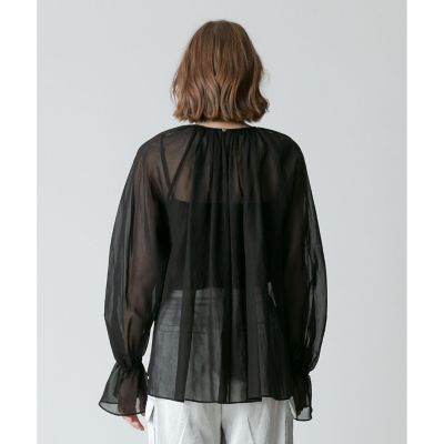 シアーオーガンギャザーブラウス