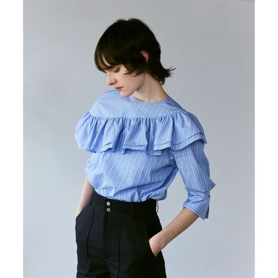 ＜allureville (Women)＞アシメギャザーディティールブラウス