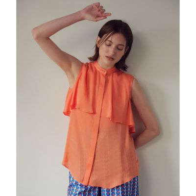 ＜allureville (Women)＞キュプラジョーゼットカスケードブラウス