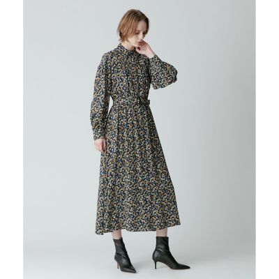＜allureville (Women)＞スモールフラワープリントギャザーワンピース