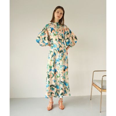 ＜allureville (Women)＞スイサイフラワードルマンスリーブワンピース