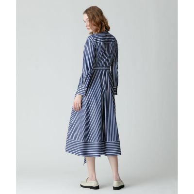 ストライプアシメフレアシャツワンピース | allureville (Women