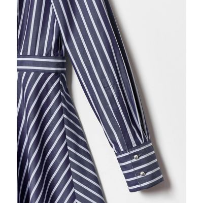 ストライプアシメフレアシャツワンピース | allureville (Women