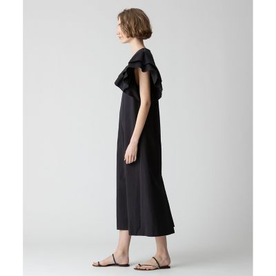 コットンサテンギャザースリーブVネックワンピース|allureville