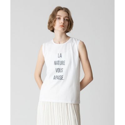 ＜allureville (Women)＞ノースリーブロゴＴＥＥ