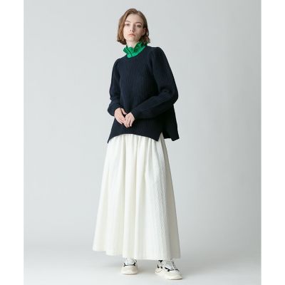 allureville / アルアバイル 片畦イレヘムプルオーバー アシメドレープスリットプルオーバー|allureville OFFICIAL SITE