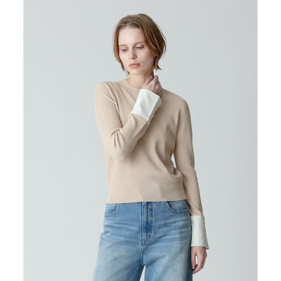allureville シャツカフスコンビプルオーバー コットンブロードオーバーシャツ | allureville (Women