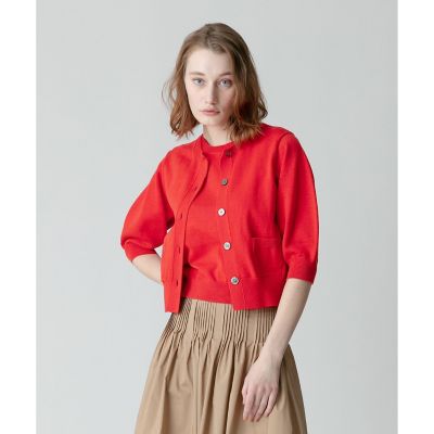 ＜allureville (Women)＞ギマコットンハーフパフスリーブカーディガン