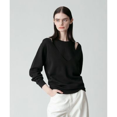 ディープV ネックレイヤードプルオーバー | allureville (Women