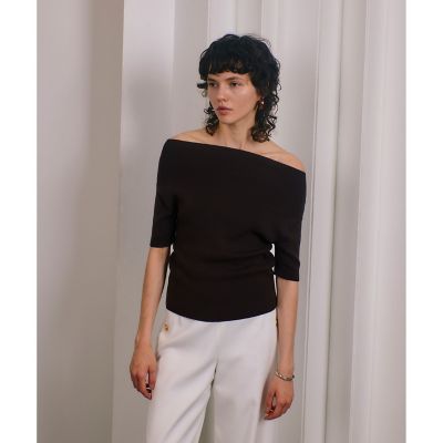 ＜allureville (Women)＞オフネック５分袖プルオーバー