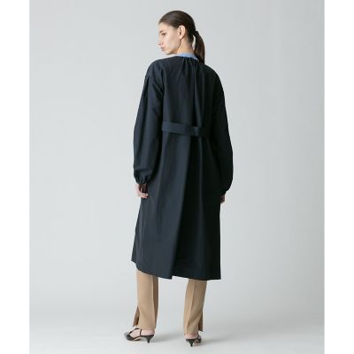 綿ナイロンクロスギャザーネックコート