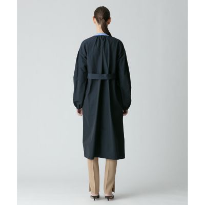 綿ナイロンクロスギャザーネックコート