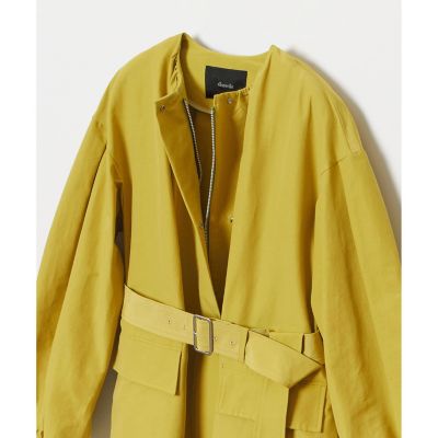 綿ナイロンクロスギャザーネックコート | allureville (Women