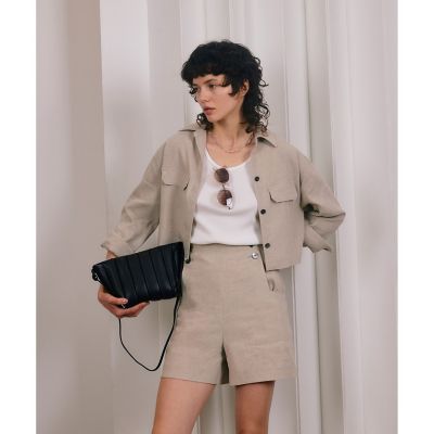 ＜allureville (Women)＞バックギャザーステンカラーブルゾン