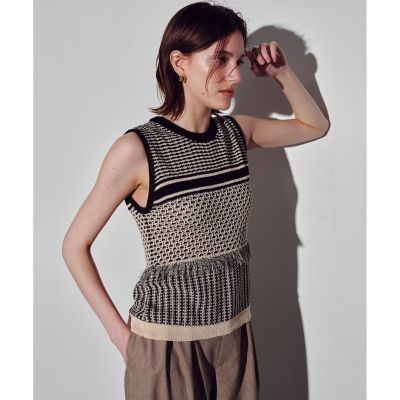 ＜allureville (Women)＞ジャガード編みノースリーブプルオーバー