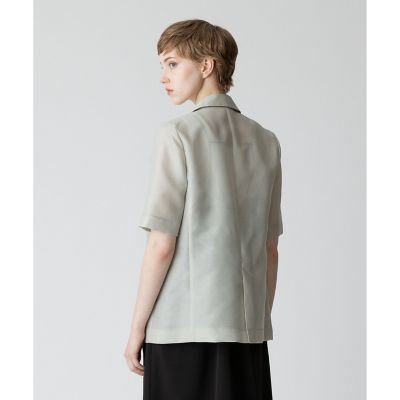 美品　allureville ビーバーハーフスリーブジレ　サイズ2 シアーハーフスリーブシングルジャケット | allureville (Women