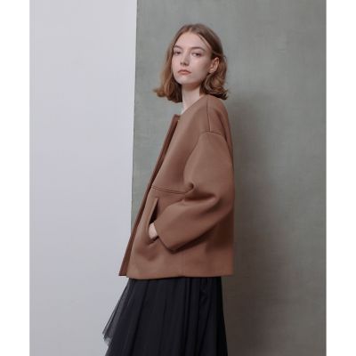 【新品タグ付き】アルアバイル　レーヨンボンディングノーカラージャケット レーヨンボンディングノーカラージャケット|allureville
